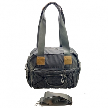 flevado Damen Handtasche Schultertasche Frauen/ Jugend viel Stauraum Schwarz